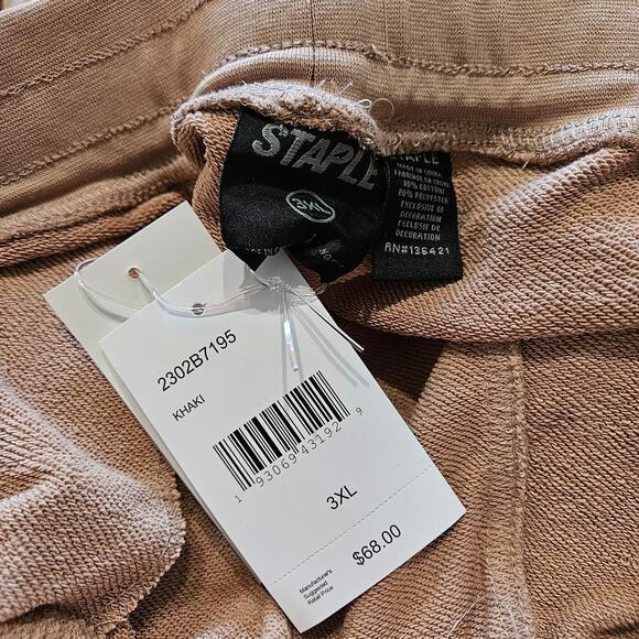 Staple Khaki Beige Joggers Sweatpants Size 3XL - Picture 6 of 11